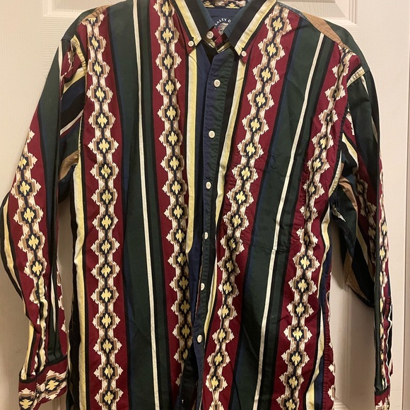 Salty dog weathered, poplin Aztec shirt for men size large - Picture 2 of 9